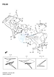 GSX650F (E3-E28) Katana drawing UNDER COWLING (GSX650FL1 E33)