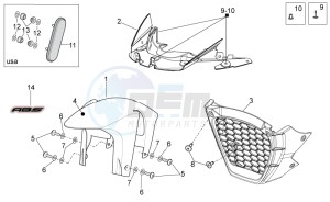 Tuono 1000 v4 R APRC ABS drawing Front body III