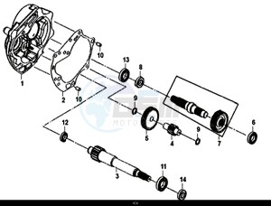 CROX 50 (25 KM/H) (AE05WA-NL) (E4) (L8-M1) drawing MISSION CASE-DRIVE SHAFT