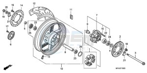 CBF1000A UK - (E / MKH) drawing REAR WHEEL