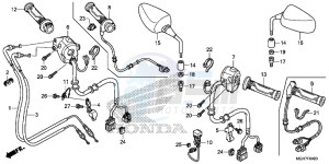 VFR1200XF CrossTourer - VFR1200X 2ED - (2ED) drawing SWITCH/ CABLE/ MIRROR (VFR1200X/ XA/ XL)