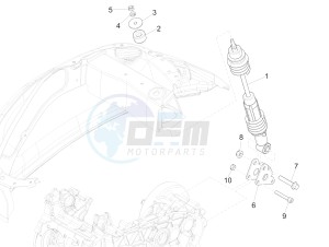 150 4T 3V ie Primavera (EMEA, LATAM) EQR) drawing Rear suspension - Shock absorber/s