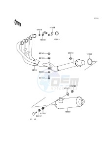 ZR 1100 C [ZRX1100] (C3-C4) drawing MUFFLER-- S- -