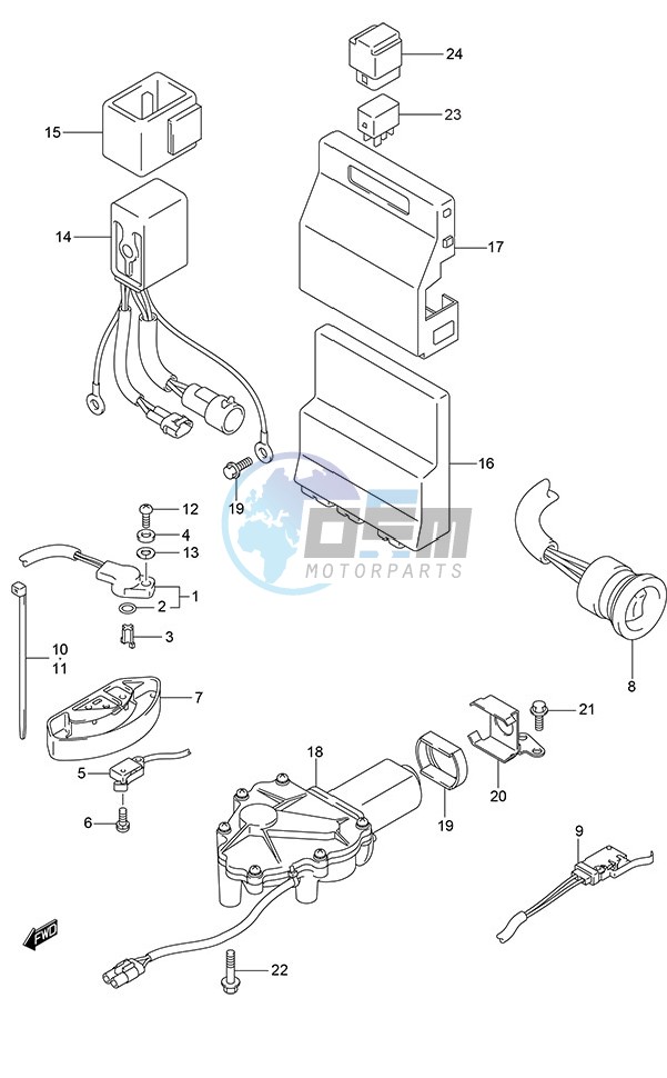 PTT Switch/Engine Control Unit (Model: TG/ZG)