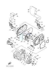 YXM700E YXM700PHF VIKING EPS HUNTER (1XPL) drawing CRANKCASE COVER 1