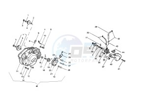 Pegaso 50 GT and LS drawing Clutch cover - Oil pump