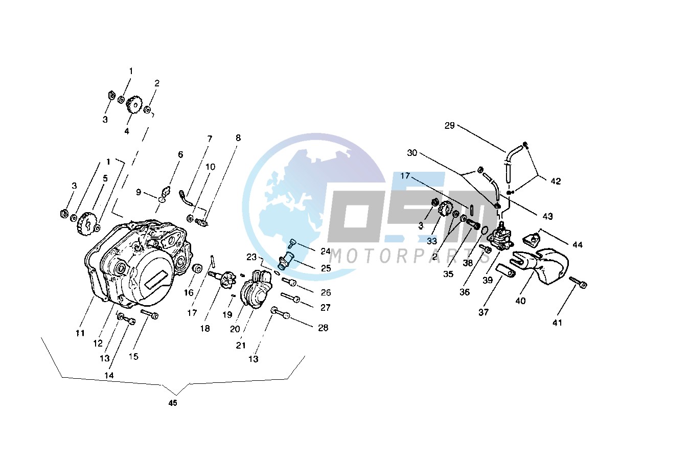 Clutch cover - Oil pump