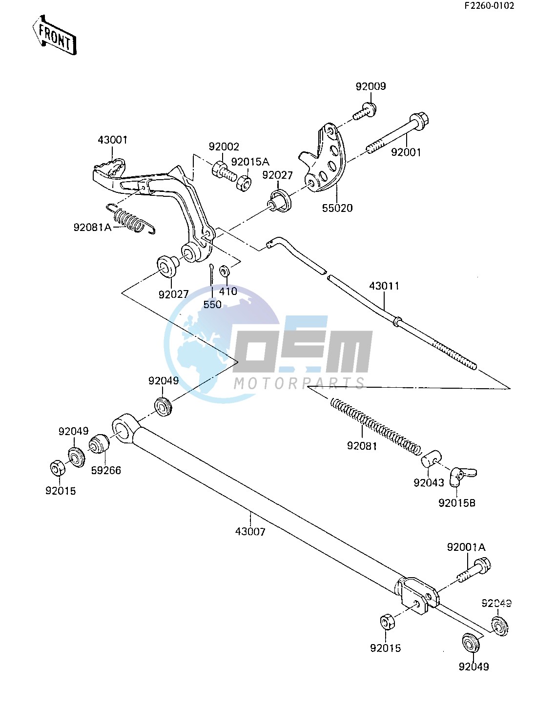 BRAKE PEDAL_TORQUE LINK -- 85 KX80-E3- -