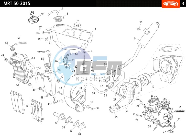 COMPLETE ENGINE - EXHAUST - FUEL TANK