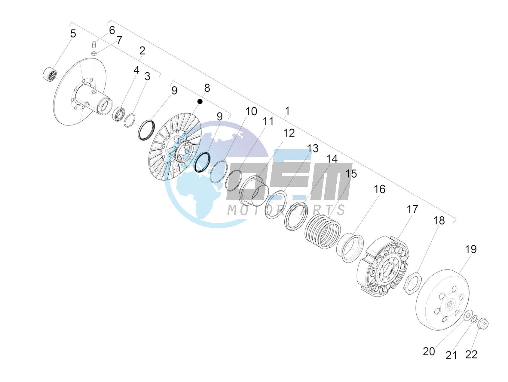 Driven pulley