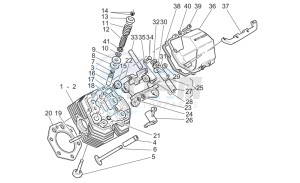 V 11 Cafe Ballabio 1100 drawing Cylinder head and valves