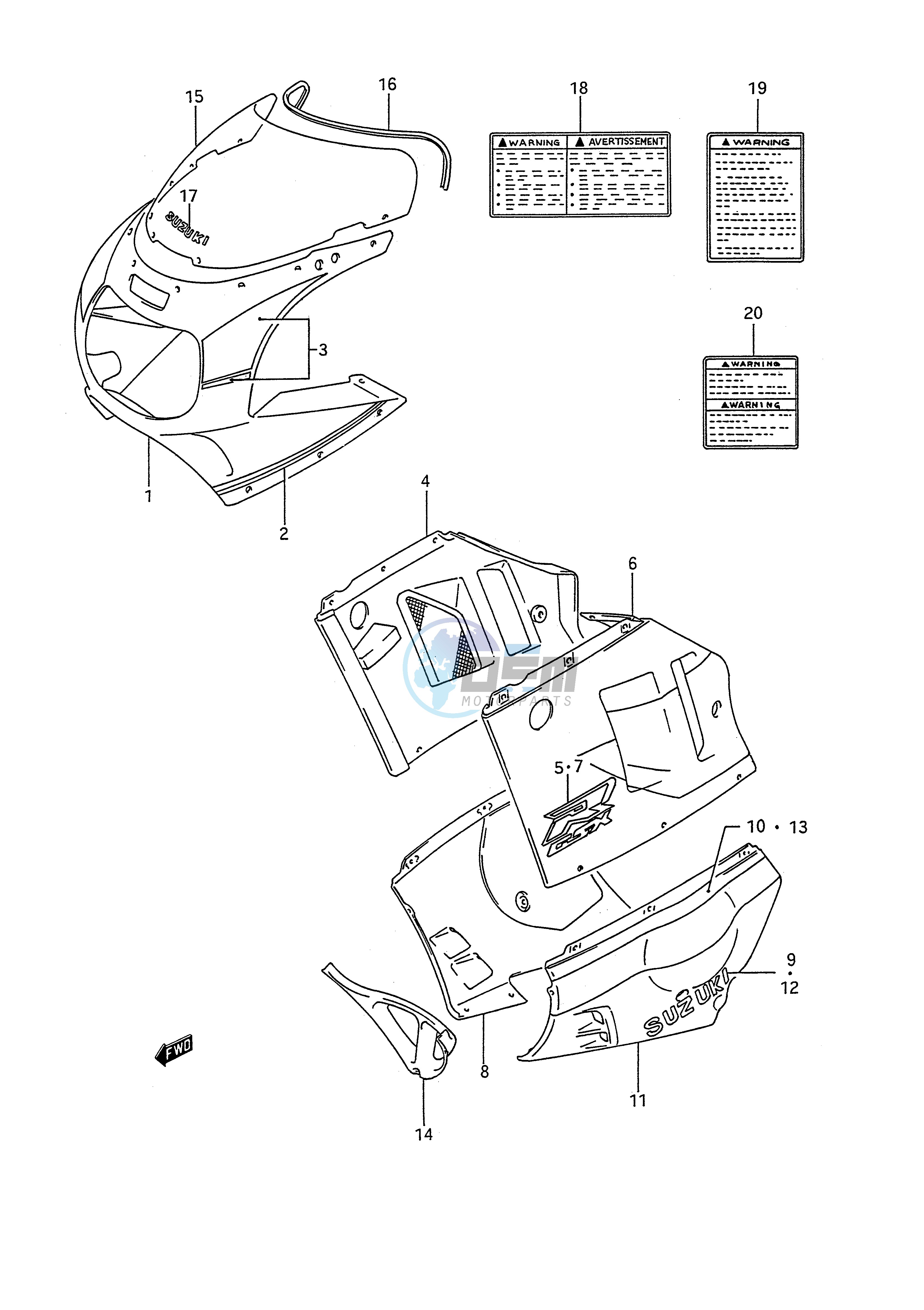 COWLING BODY (MODEL M 3EE)