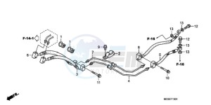 ST1300A9 UK - (E / ABS MKH MME) drawing REAR BRAKE HOSE (ST1300A)