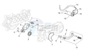 Scarabeo 50 4T E2 drawing Kick-start gear - starter motor