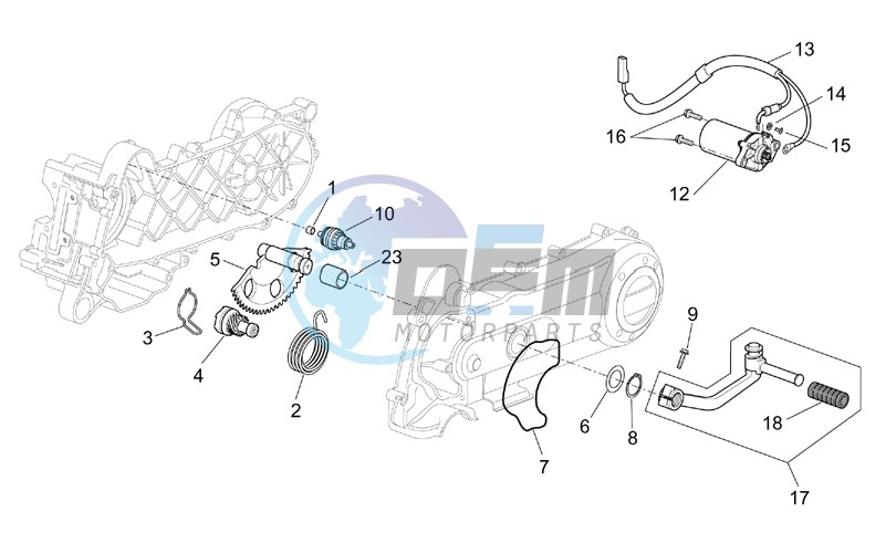 Kick-start gear - starter motor