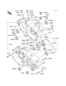 KX85 / KX85 II KX85A7F EU drawing Crankcase