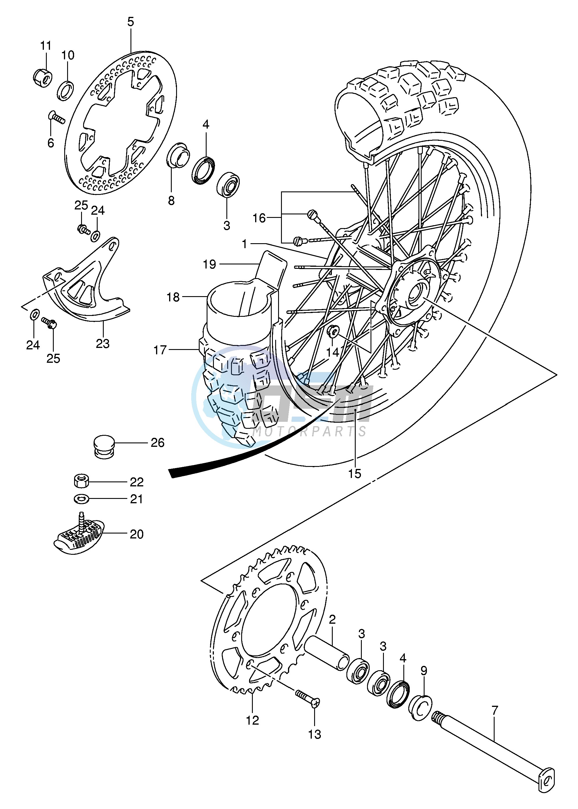 REAR WHEEL (MODEL K5)