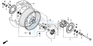 CB600F HORNET drawing REAR WHEEL