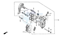 CRM50R drawing FRONT BRAKE CALIPER