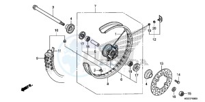 CRF150RE CRF150R Europe Direct - (ED) drawing FRONT WHEEL