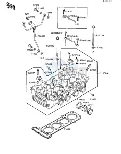 ZX 1000 A [NINJA 1000R] (A1-A2) [NINJA 1000R] drawing CYLINDER HEAD