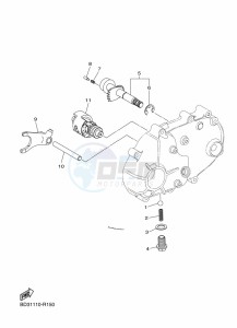 YFM90R (BD3R) drawing SHIFT CAM & FORK