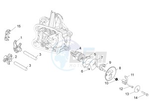 Beverly 350 4t 4v ie e3 ( USA - ca ) USA_CAL drawing Camshaft - Rocking levers support unit