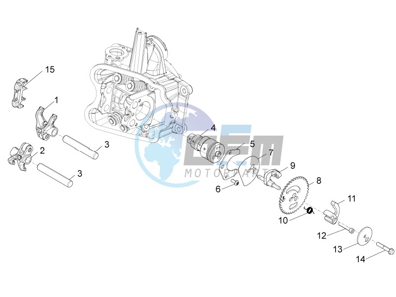 Camshaft - Rocking levers support unit