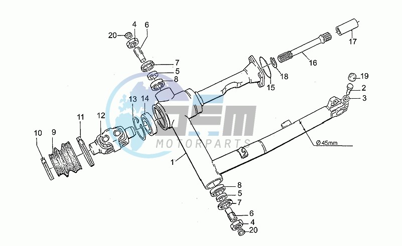 Swing arm, 2nd s., 45 mm