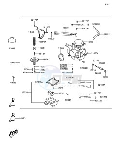 BRUTE FORCE 300 KVF300CFF EU drawing Carburetor