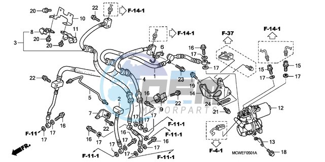 FRONT BRAKE HOSE (VFR800A)