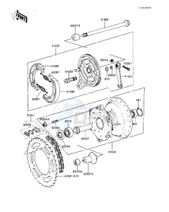 KDX 80 B [KDX80] (B2-B3) [KDX80] drawing REAR HUB_BRAKE_CHAIN