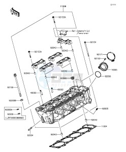 Z1000SX_ABS ZX1000MEF FR GB XX (EU ME A(FRICA) drawing Cylinder Head