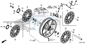 CBR1000S1 2ED - (2ED) drawing FRONT WHEEL