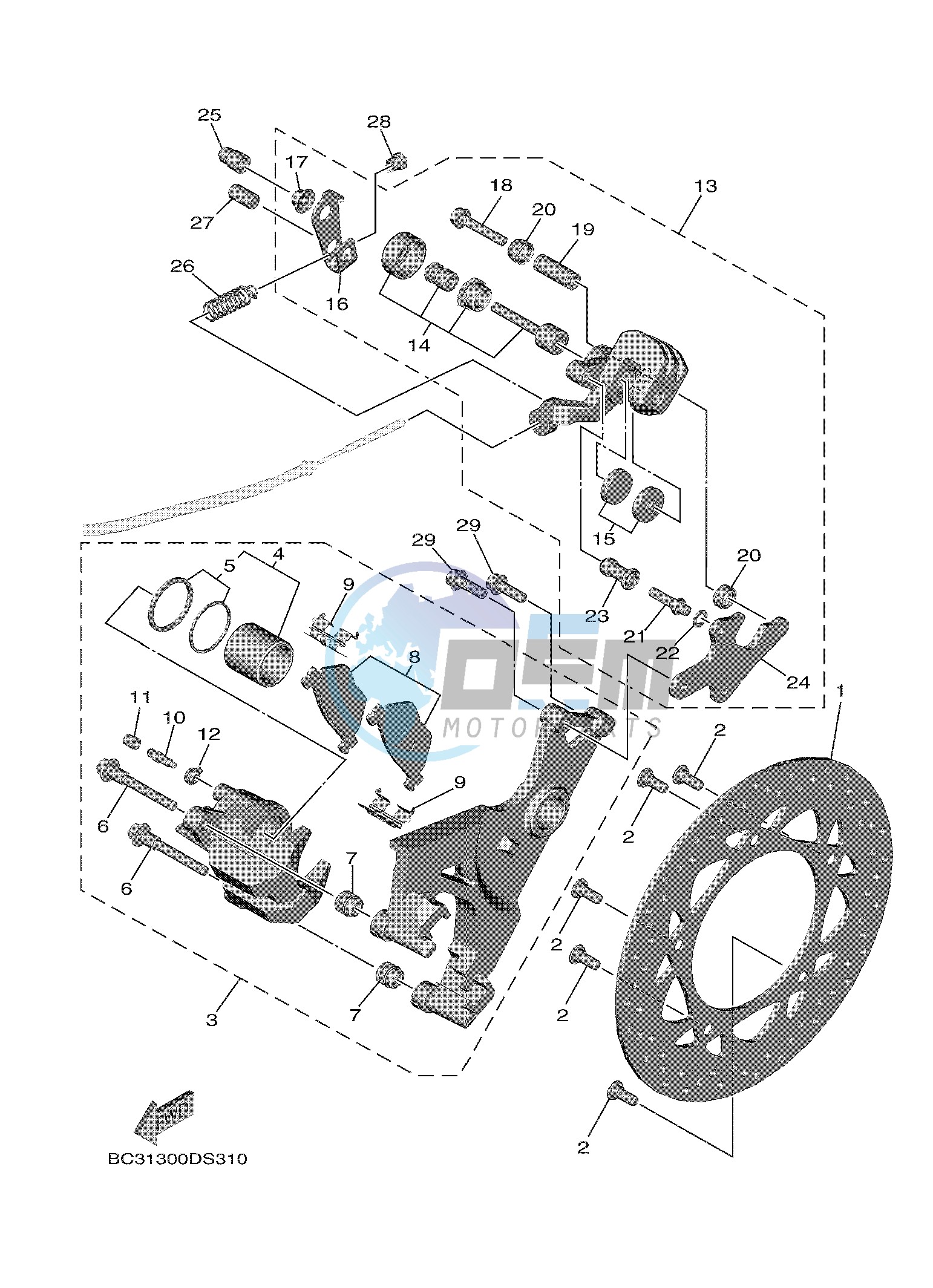 REAR BRAKE CALIPER