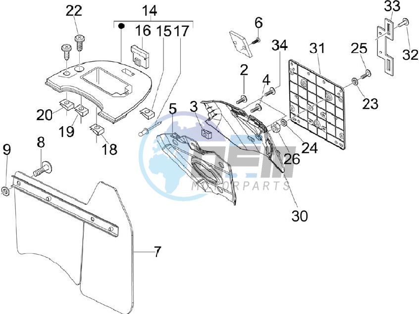 Rear cover - Splash guard