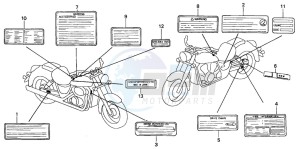 VT750C3 drawing CAUTION LABEL