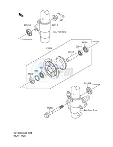 RM100 (E28) drawing FRONT HUB