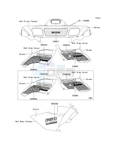 KVF 650 A [PRAIRIE 650 4X4] (A2) [PRAIRIE 650 4X4] drawing DECALS-- GREEN- -