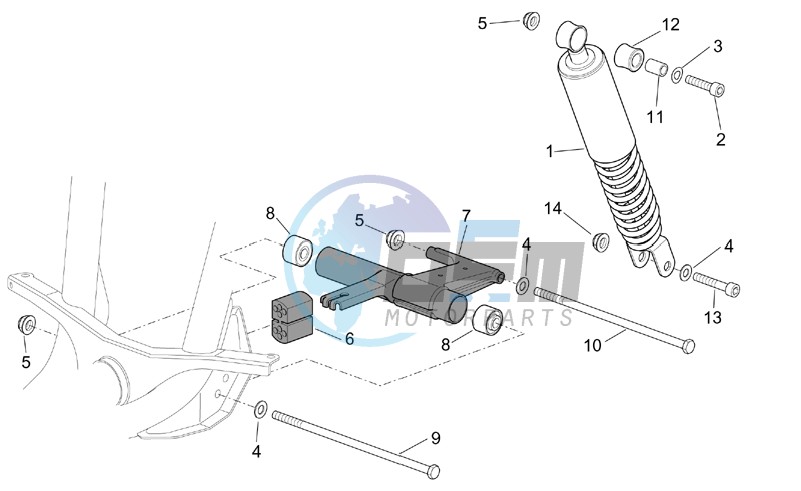 R.shock absorber-connect. Rod