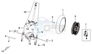 SYMMETRY 25KMH 50 drawing FRONT WHEEL