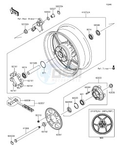 Z1000 ABS ZR1000GEFA FR GB XX (EU ME A(FRICA) drawing Rear Hub