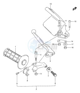 RMX250 (E1) drawing LEFT HANDLE LEVER