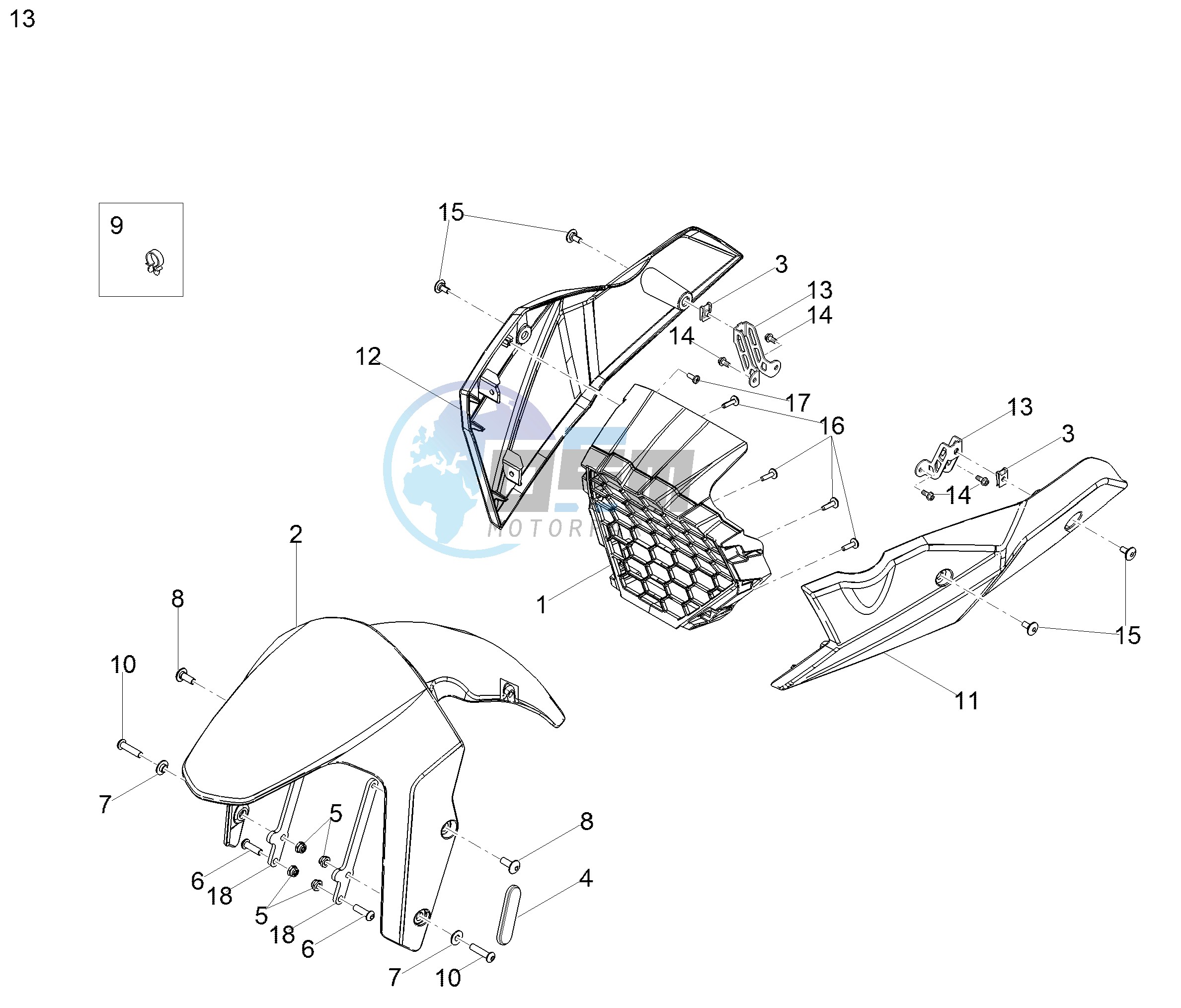 Front mudguard-Pillar