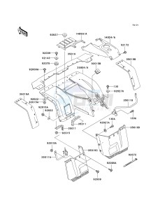 KLF 300 C [BAYOU 300 4X4] (C15-C17 C17 CAN ONLY) [BAYOU 300 4X4] drawing FRONT FENDER-- S- -