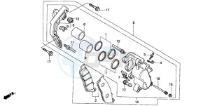 VF750C2 drawing FRONT BRAKE CALIPER