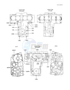 KZ 750 F [LTD SHAFT] (F1) [LTD SHAFT] drawing CRANKCASE BOLT & STUD PATTERN