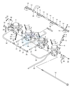 GSX1300R (E2) Hayabusa drawing THROTTLE BODY (MODEL K2 K3)