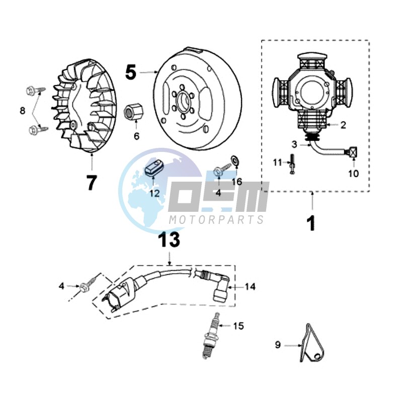 IGNITION PART WITHOUT PICKUP