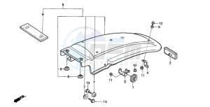 XR200R drawing REAR FENDER